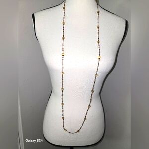 Elegant Gold and Brown Beaded Necklace